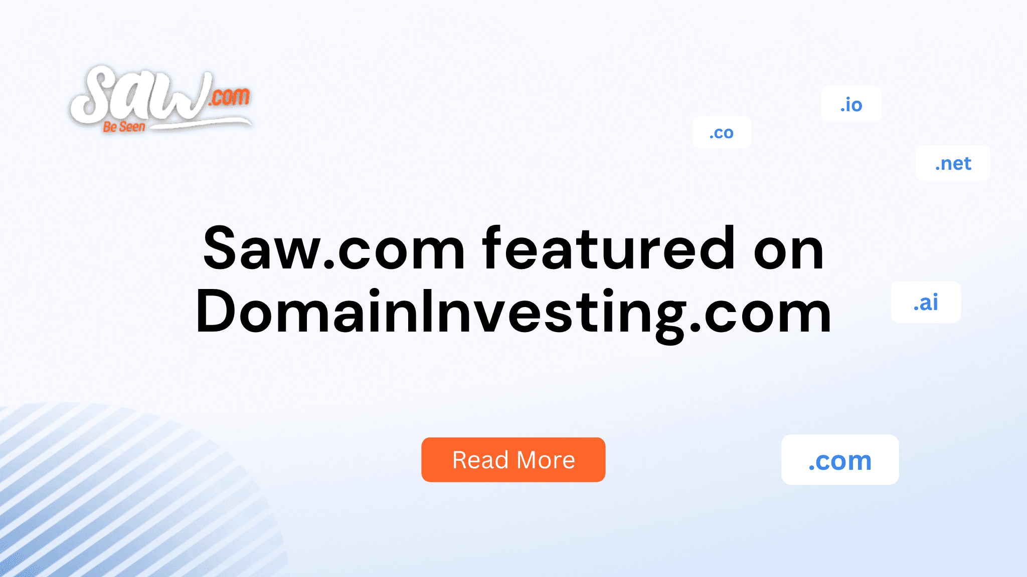 Saw.com featured on DomainInvesting.com!