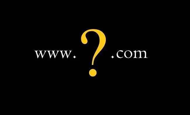Illustration of a domain name with a question mark in place of the name, symbolizing uncertainty in choosing the right domain.